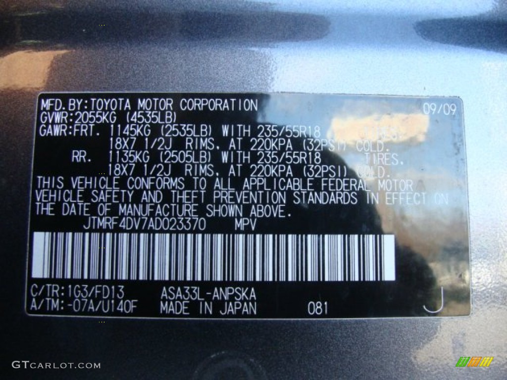 1G3 2010 Toyota RAV4 Sport 4WD Parts