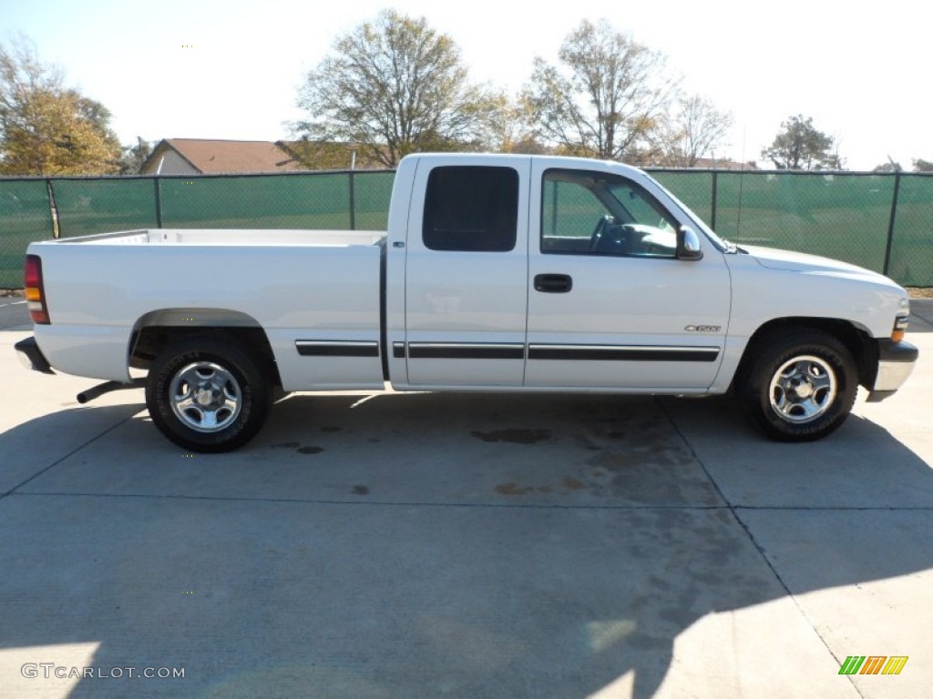 2000 Silverado 1500 LS Extended Cab - Summit White / Medium Gray photo #2