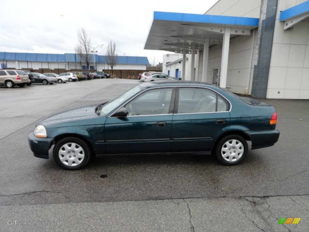 1998 Civic LX Sedan - Dark Green Pearl Metallic / Beige photo #2