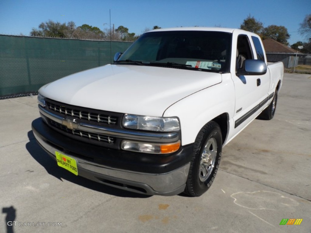 2000 Silverado 1500 LS Extended Cab - Summit White / Medium Gray photo #7