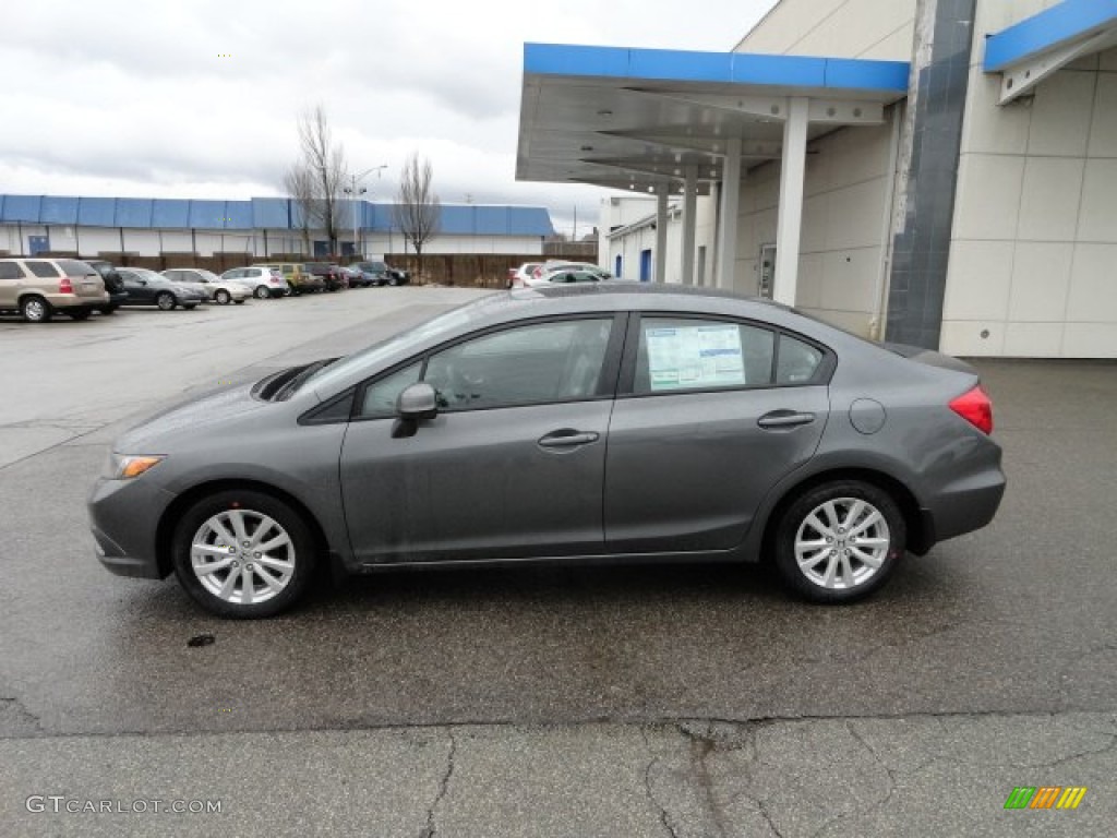 2012 Civic EX Sedan - Polished Metal Metallic / Gray photo #2