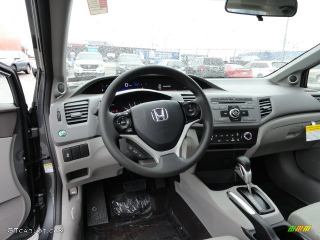 2012 Civic EX Sedan - Polished Metal Metallic / Gray photo #12