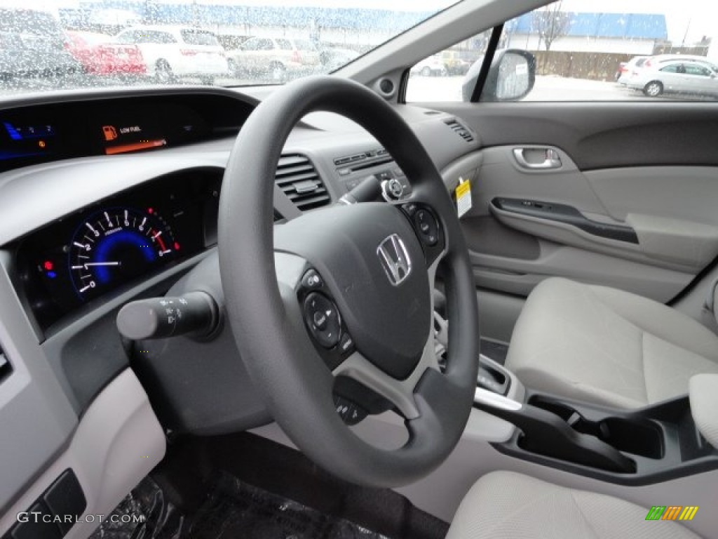 2012 Civic EX Sedan - Polished Metal Metallic / Gray photo #16