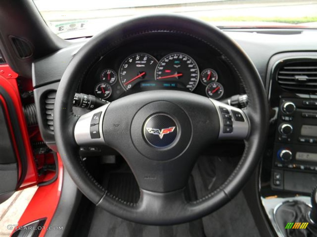 2009 Chevrolet Corvette Z06 Ebony Steering Wheel Photo #59842380