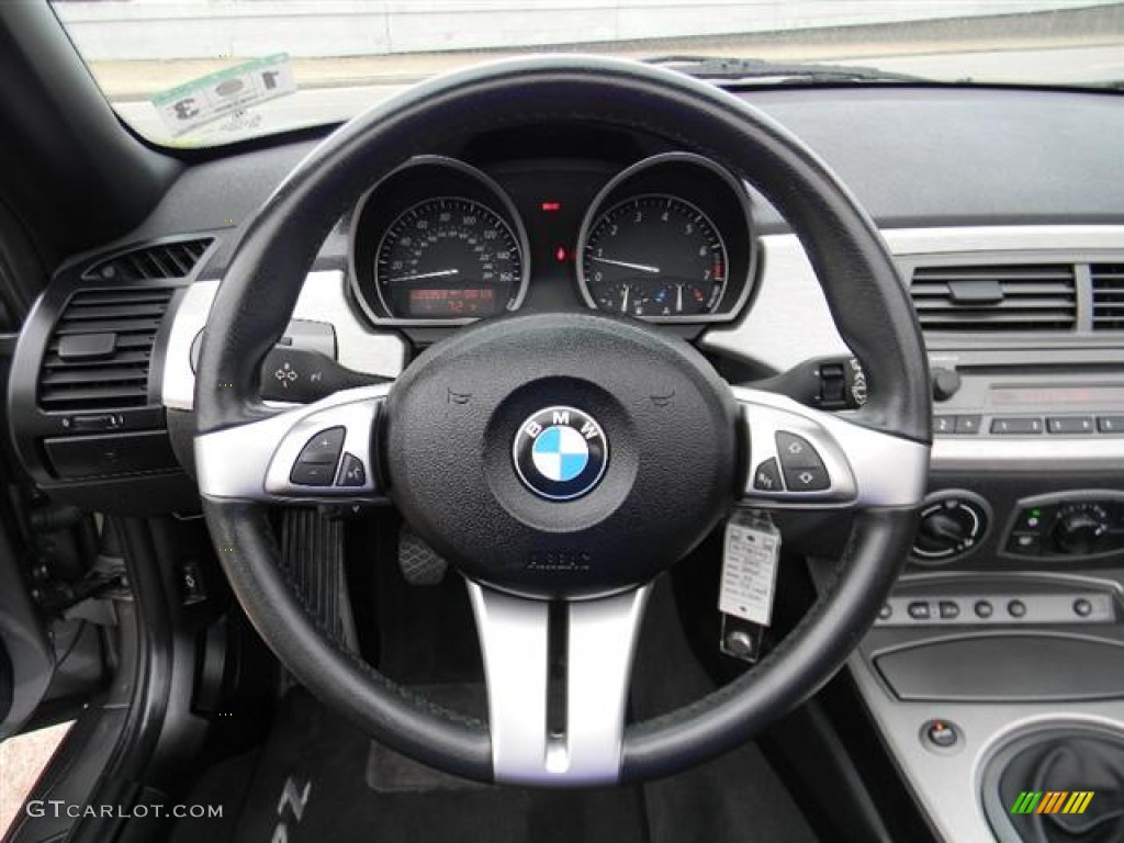 2004 BMW Z4 3.0i Roadster Black Steering Wheel Photo #59843391
