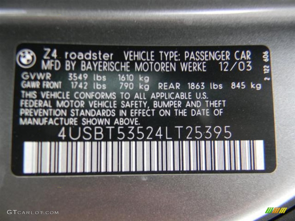 2004 Z4 3.0i Roadster - Sterling Gray Metallic / Black photo #30