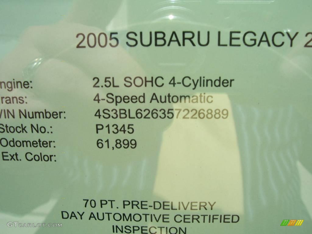 2005 Legacy 2.5i Limited Sedan - Brilliant Silver Metallic / Charcoal Black photo #22