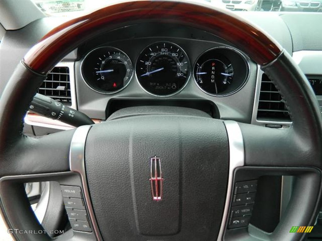 2010 Lincoln MKZ FWD Dark Charcoal Steering Wheel Photo #59845461