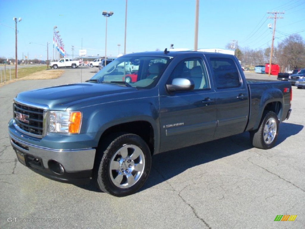 Stealth Gray Metallic 2009 GMC Sierra 1500 SLT Crew Cab 4x4 Exterior Photo #59846232