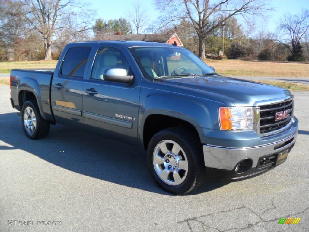 Stealth Gray Metallic 2009 GMC Sierra 1500 SLT Crew Cab 4x4 Exterior Photo #59846241