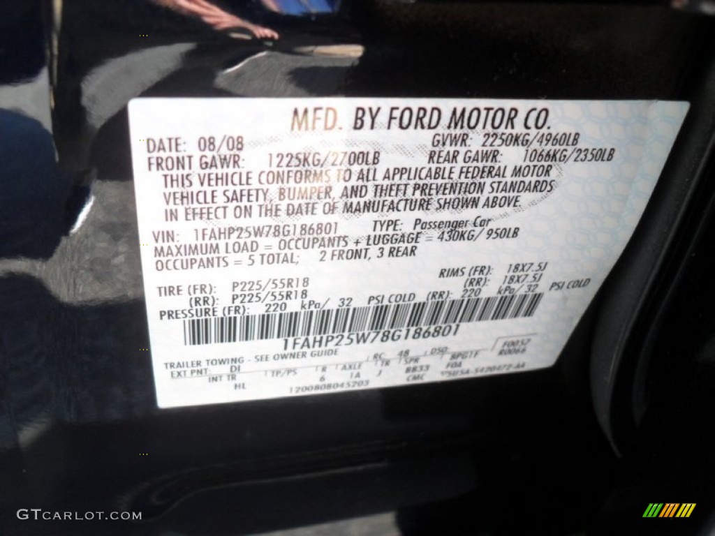 2008 Taurus Color Code DI for Dark Ink Blue Metallic Photo #59846541