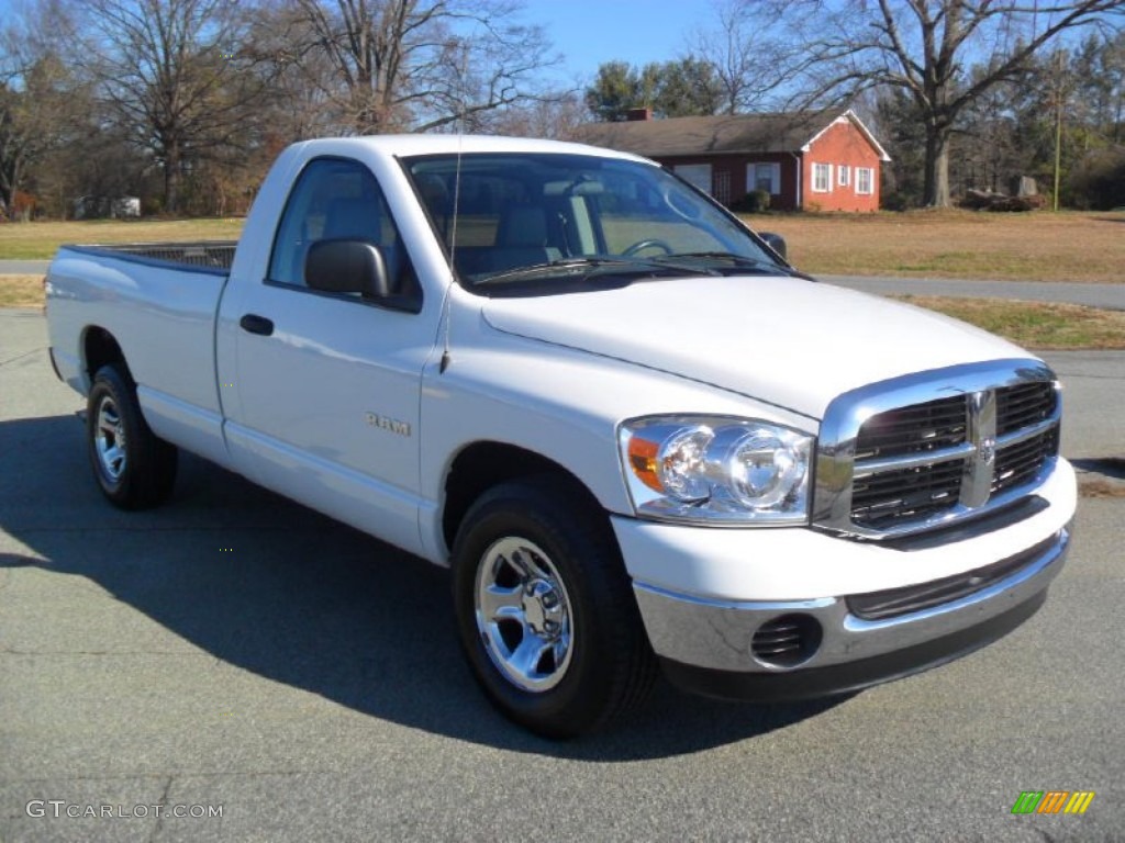 2008 Ram 1500 SLT Regular Cab - Bright White / Medium Slate Gray photo #2