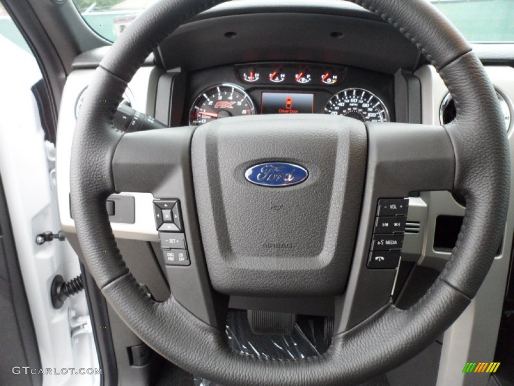 2012 Ford F150 FX2 SuperCrew Black Steering Wheel Photo #59846994