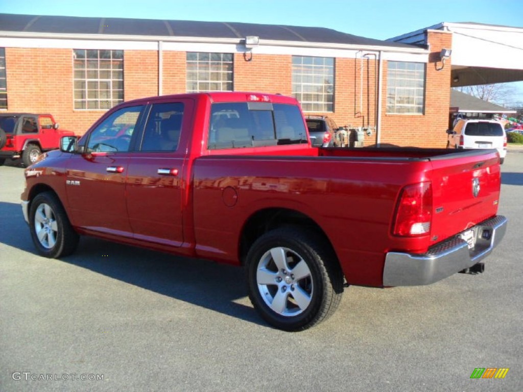 2009 Ram 1500 SLT Quad Cab - Inferno Red Crystal Pearl / Light Pebble Beige/Bark Brown photo #3