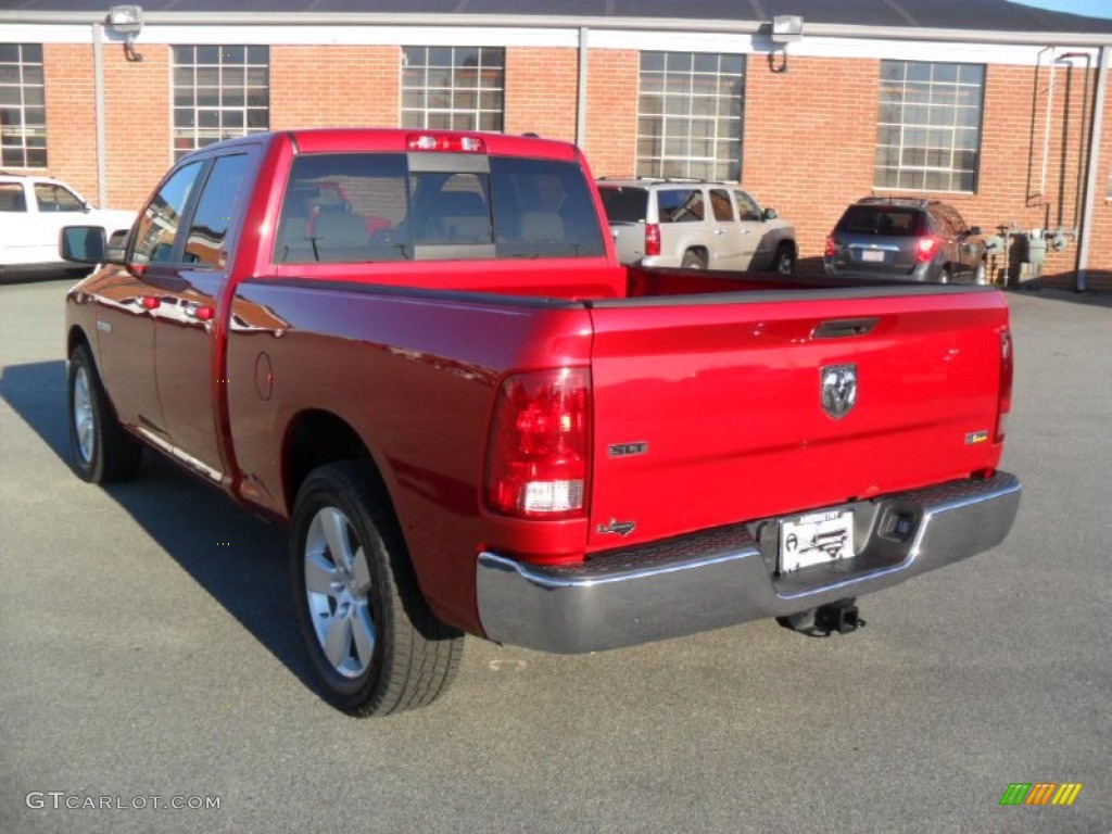 2009 Ram 1500 SLT Quad Cab - Inferno Red Crystal Pearl / Light Pebble Beige/Bark Brown photo #4