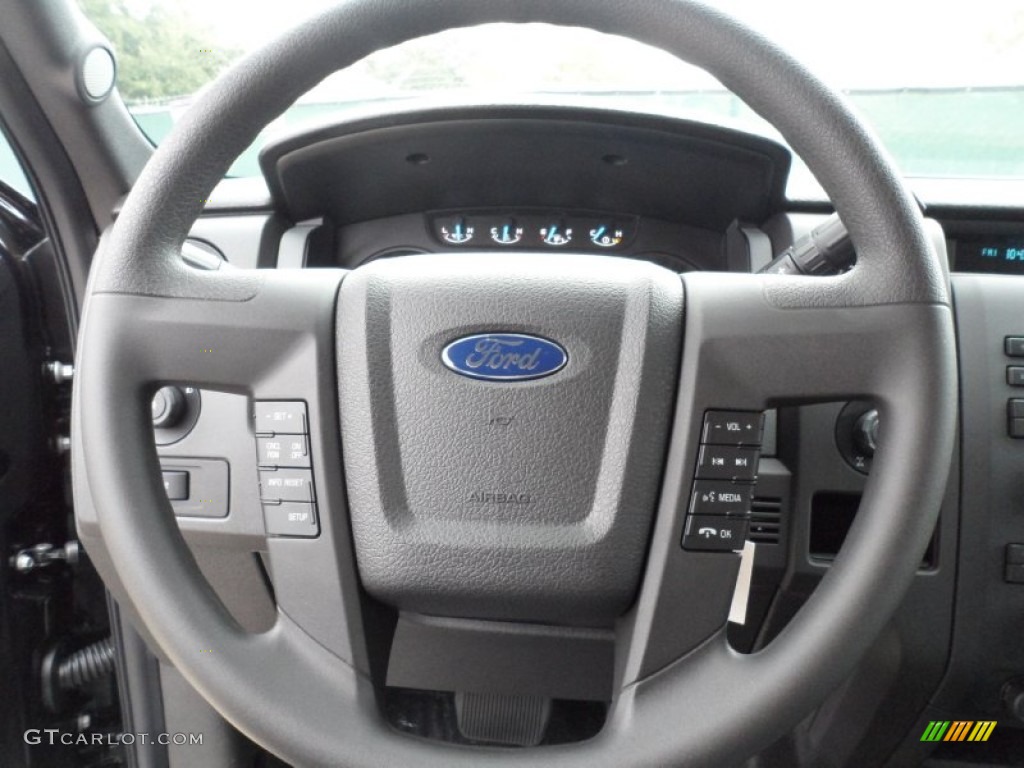 2012 Ford F150 STX SuperCab Steel Gray Steering Wheel Photo #59848777
