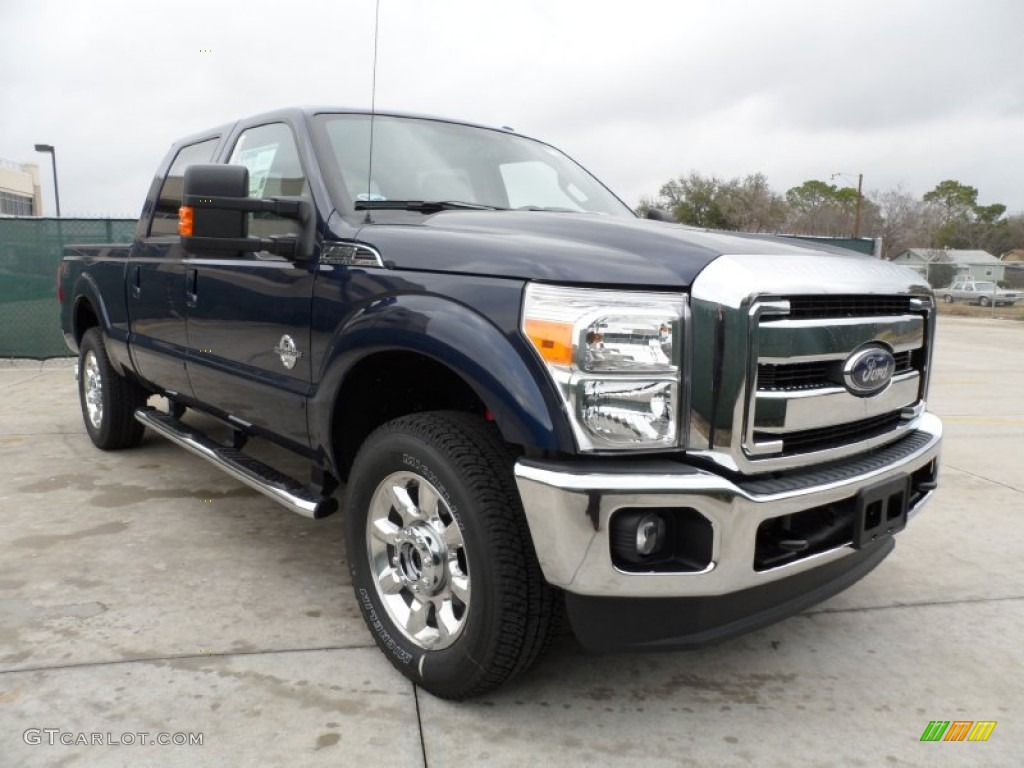 Dark Blue Pearl Metallic 2012 Ford F250 Super Duty Lariat Crew Cab 4x4 Exterior Photo #59849992