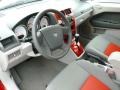 2007 Dodge Caliber Pastel Slate Gray/Red Interior Prime Interior Photo