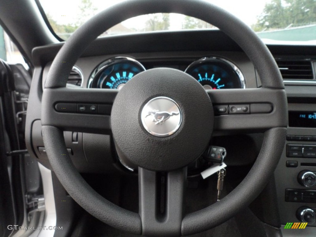2012 Ford Mustang V6 Coupe Charcoal Black Steering Wheel Photo #59850844