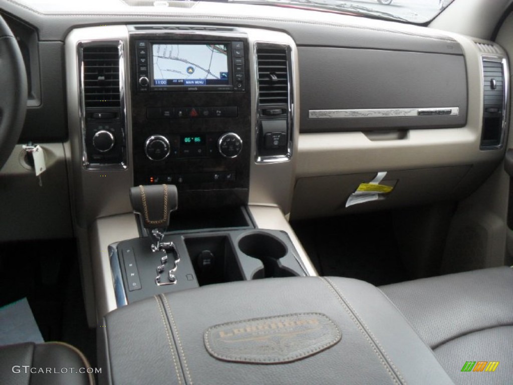 2012 Ram 1500 Laramie Longhorn Crew Cab 4x4 - Flame Red / Light Pebble Beige/Bark Brown photo #22