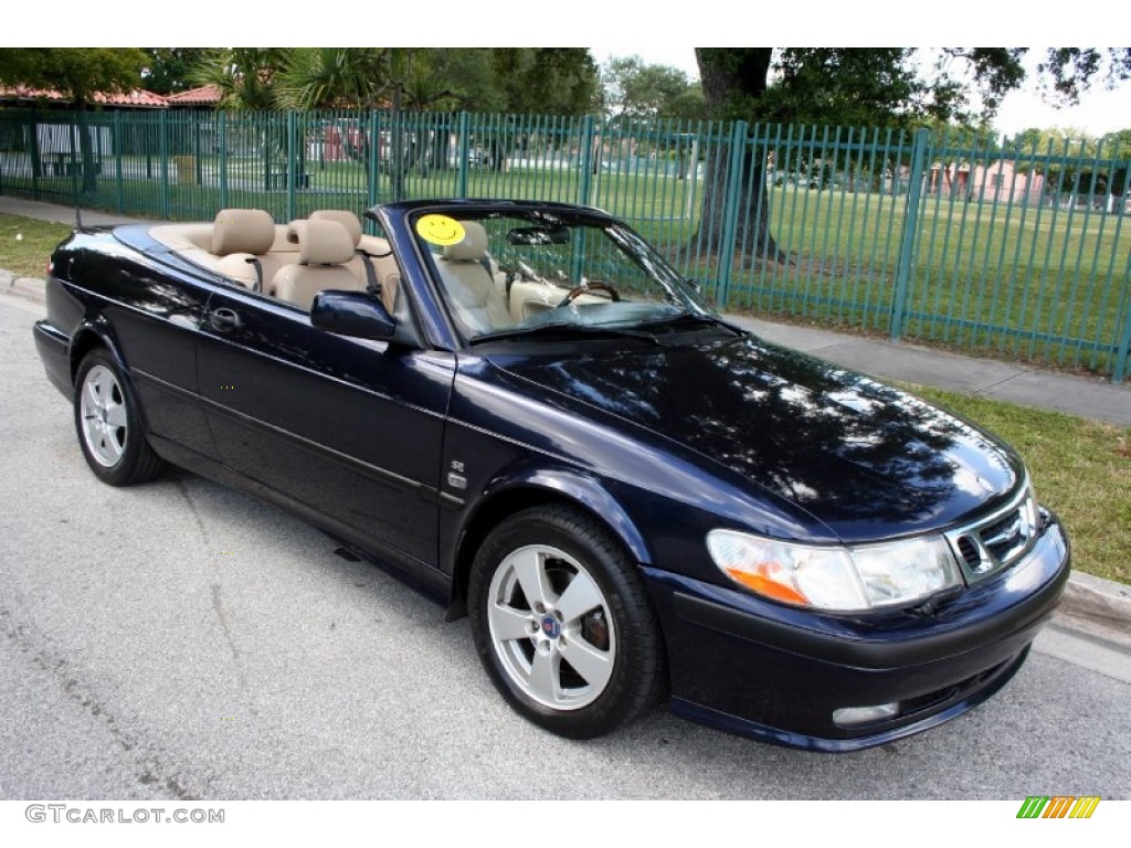 2002 9-3 SE Convertible - Cosmic Blue Metallic / Sand Beige photo #23