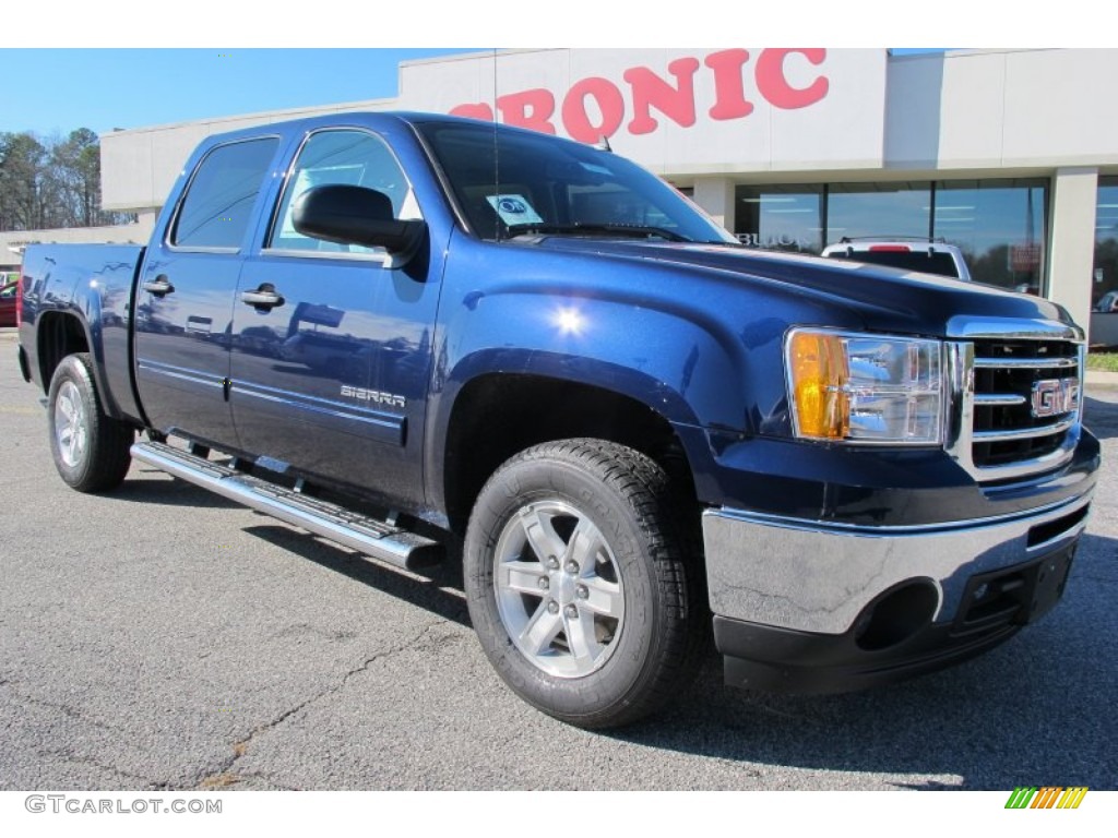 2012 Sierra 1500 SLE Crew Cab - Midnight Blue Metallic / Ebony photo #1