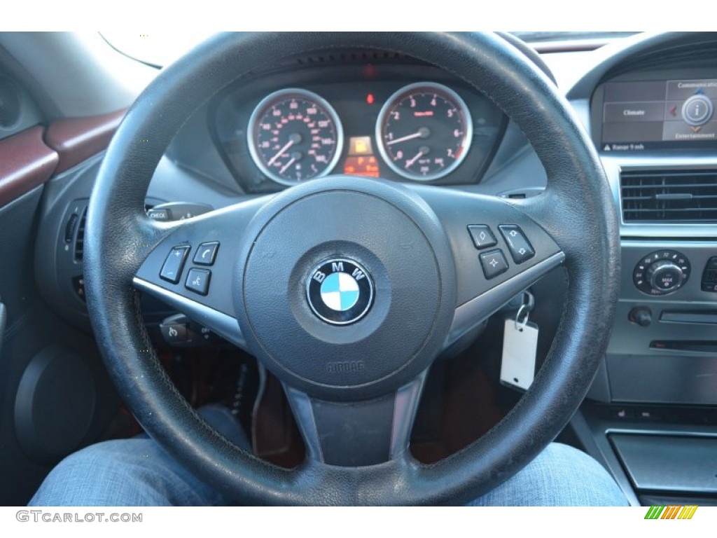 2004 BMW 6 Series 645i Coupe Chateau Red Steering Wheel Photo #59857189