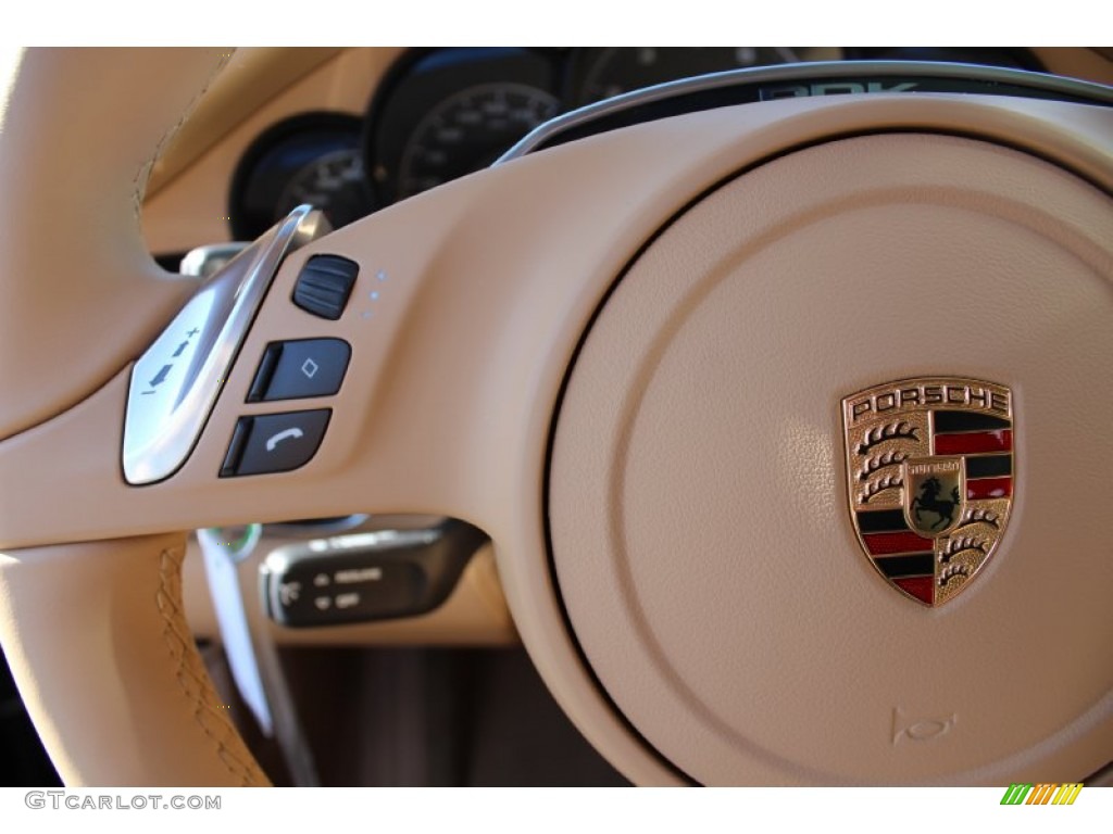 2012 Porsche Panamera 4 Luxor Beige Steering Wheel Photo #59857969