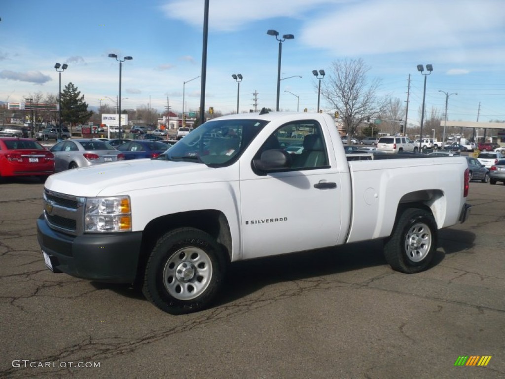 2008 Silverado 1500 Work Truck Regular Cab - Summit White / Dark Titanium photo #2