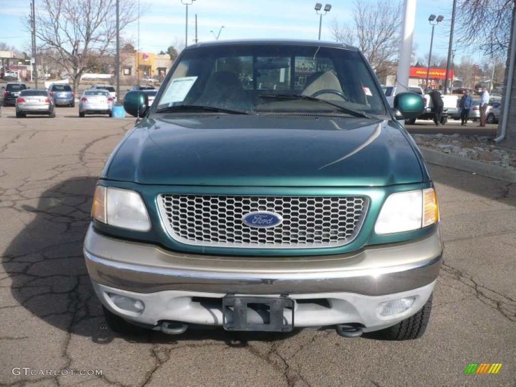 1999 F150 XLT Extended Cab 4x4 - Amazon Green Metallic / Medium Prairie Tan photo #3