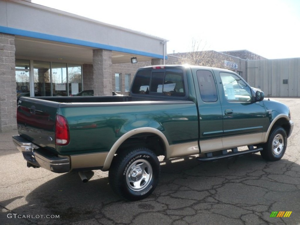 1999 F150 XLT Extended Cab 4x4 - Amazon Green Metallic / Medium Prairie Tan photo #6