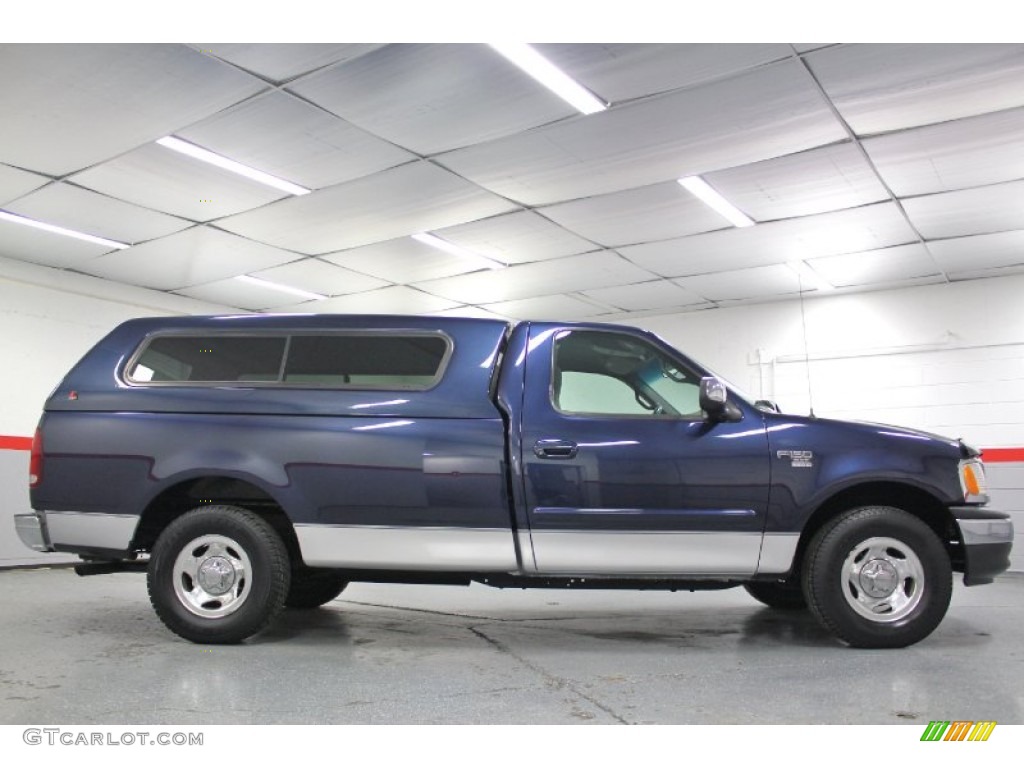 2002 F150 XLT Regular Cab - True Blue Metallic / Dark Graphite photo #28