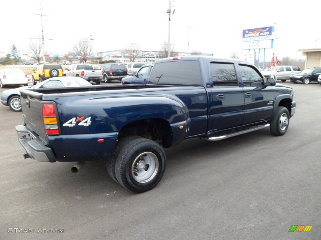 2006 Silverado 3500 LT Crew Cab 4x4 Dually - Dark Blue Metallic / Tan photo #8