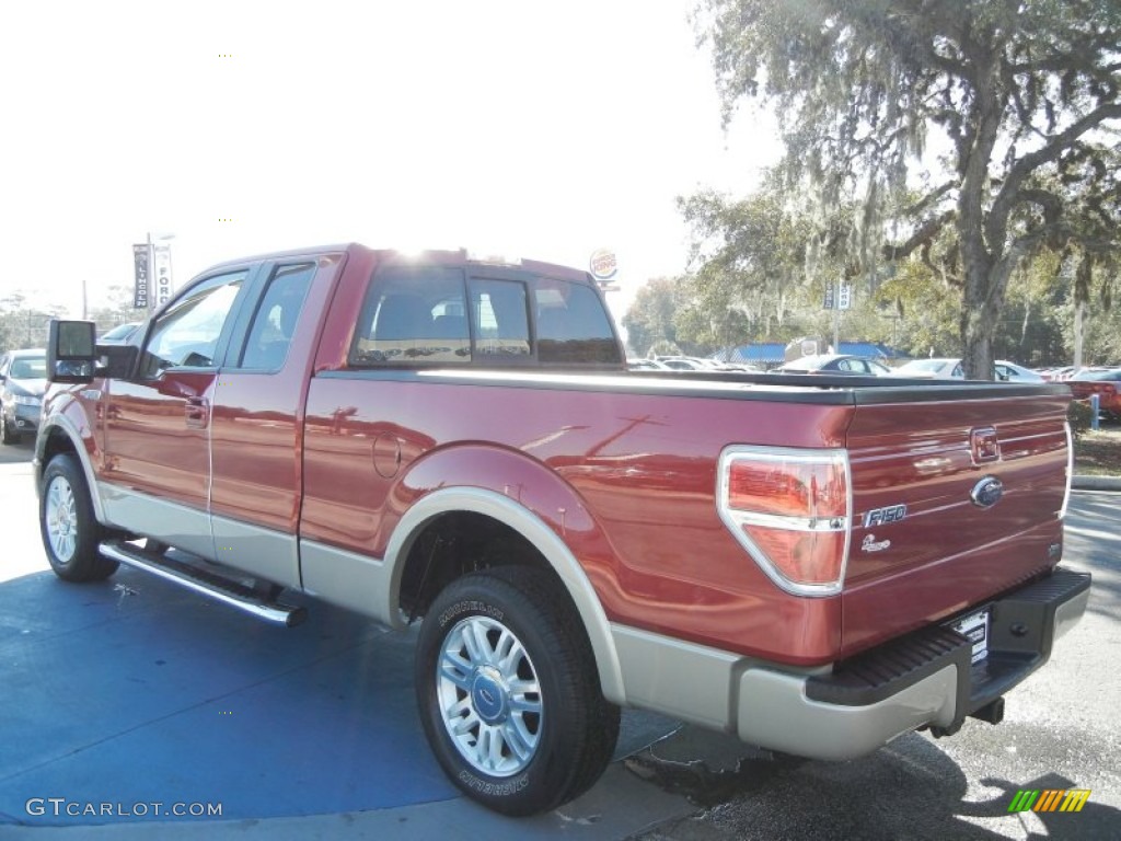 2010 F150 Lariat SuperCab - Red Candy Metallic / Tan photo #3