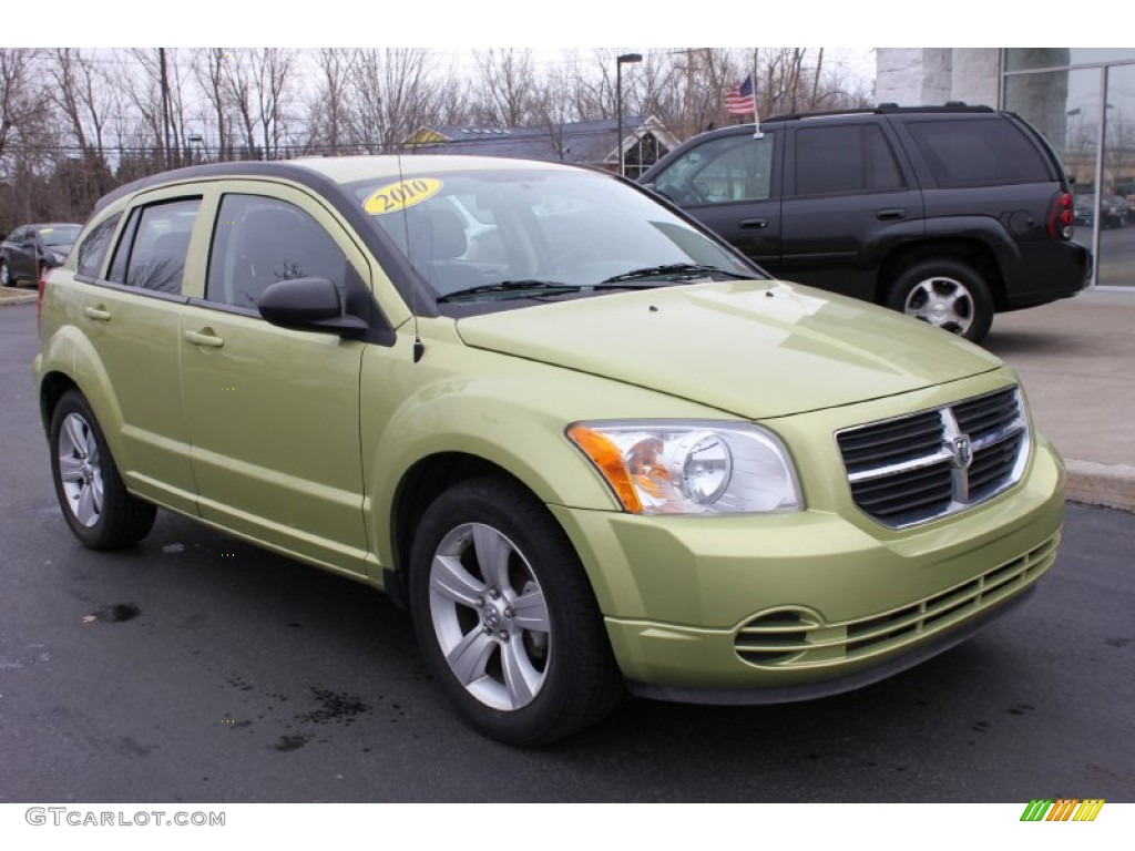 2010 Caliber SXT - Optic Green Metallic / Dark Slate Gray photo #15