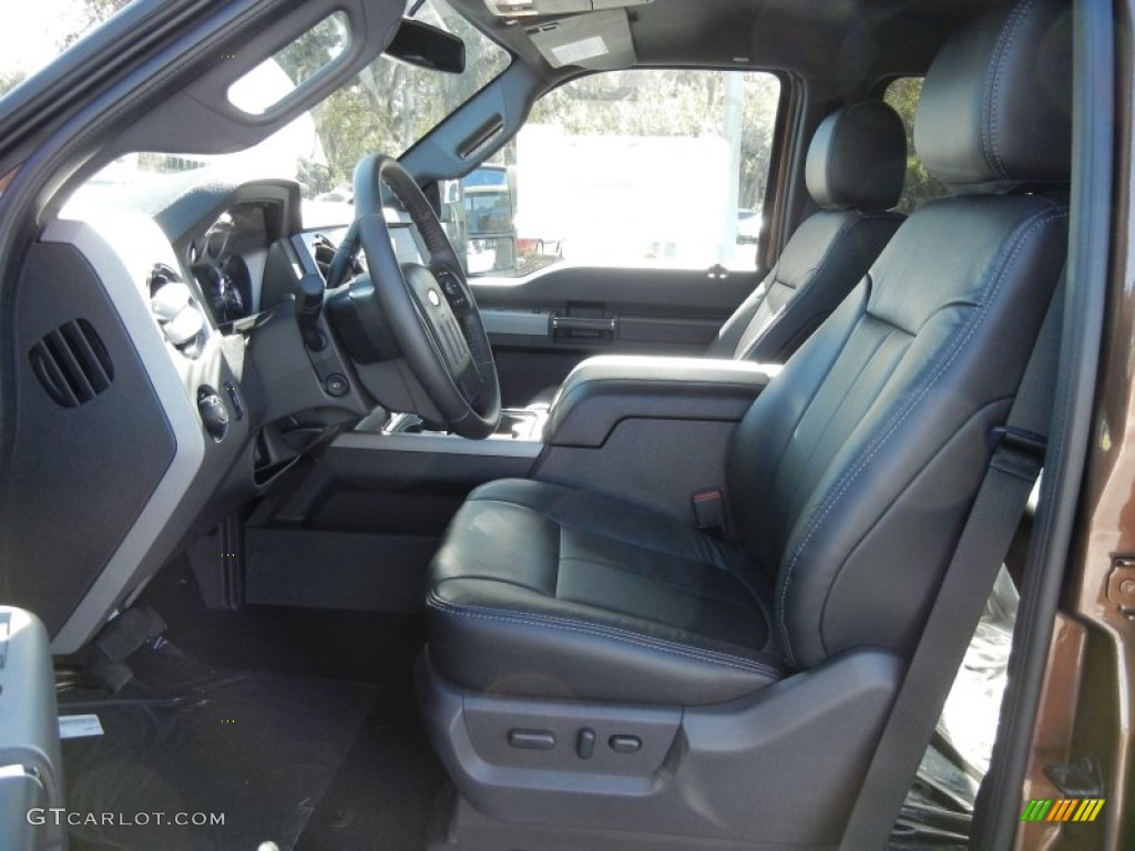 Black Interior 2012 Ford F250 Super Duty Lariat Crew Cab 4x4 Photo #59869476