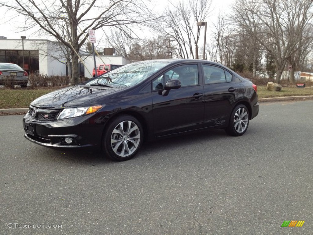 2012 Civic Si Sedan - Crystal Black Pearl / Black photo #1