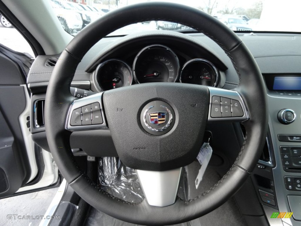 2012 Cadillac CTS 4 3.0 AWD Sedan Ebony/Ebony Steering Wheel Photo #59872536
