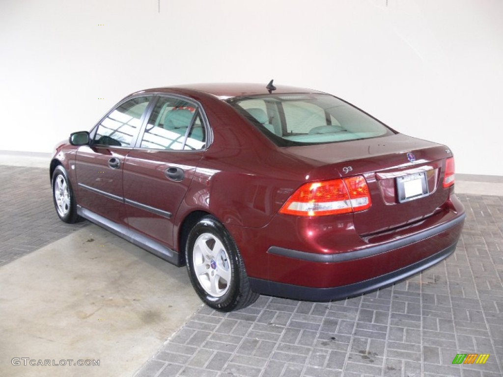 2003 9-3 Linear Sport Sedan - Merlot Red Metallic / Grey photo #3