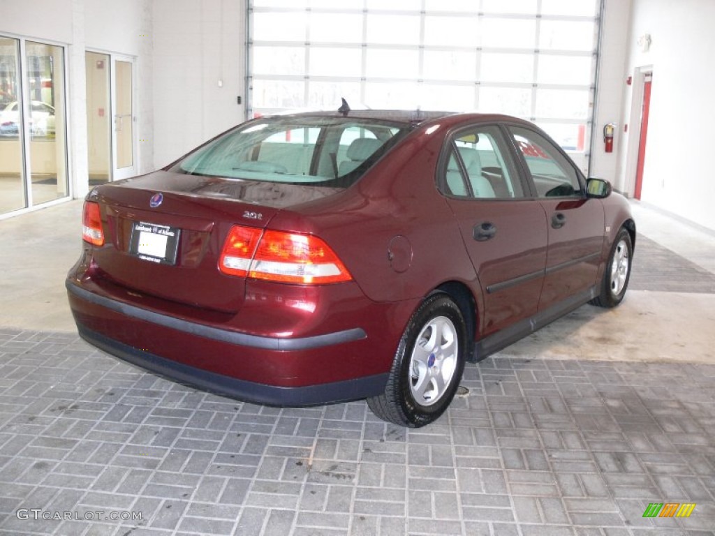 2003 9-3 Linear Sport Sedan - Merlot Red Metallic / Grey photo #5