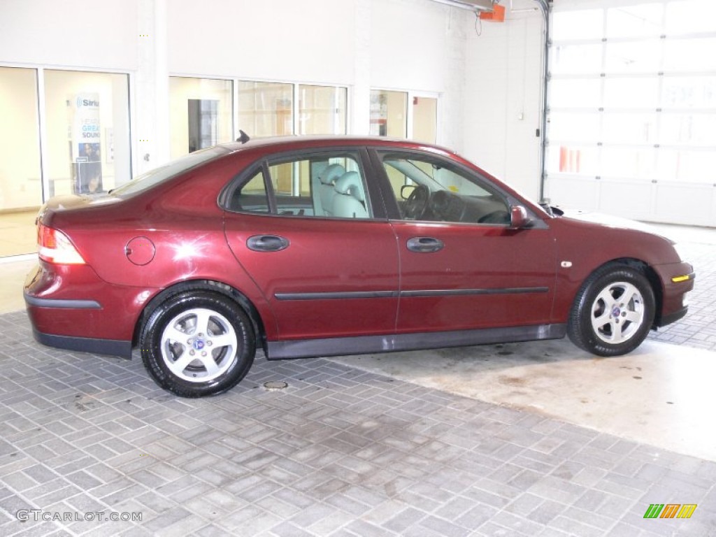 2003 9-3 Linear Sport Sedan - Merlot Red Metallic / Grey photo #6