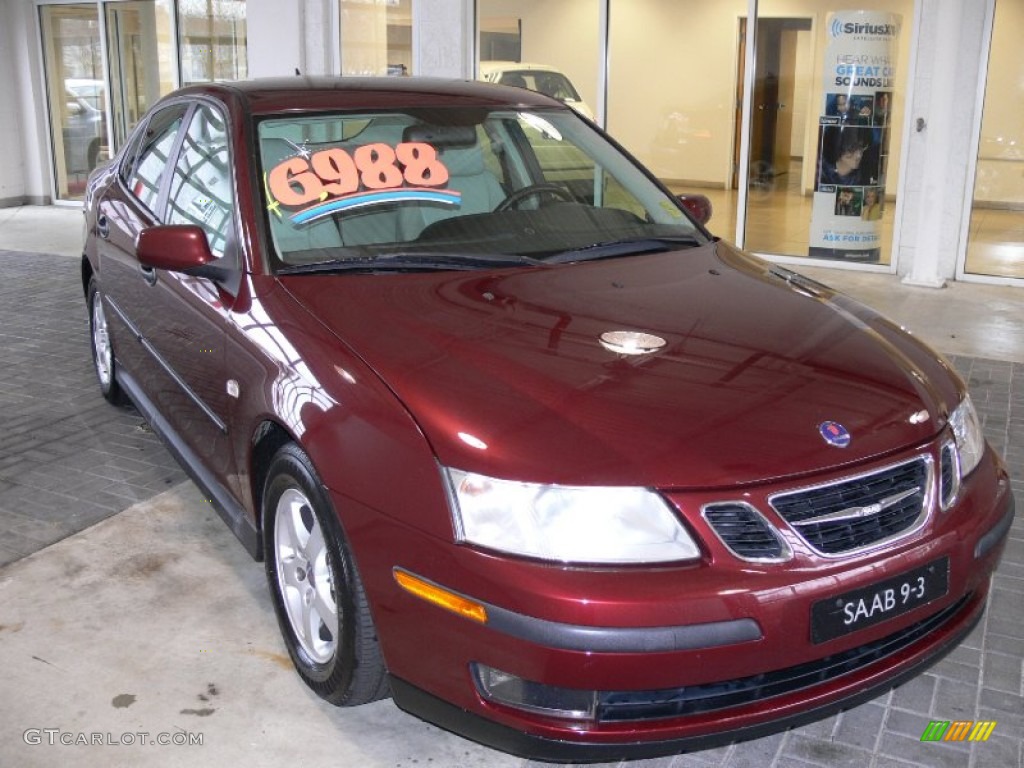 2003 9-3 Linear Sport Sedan - Merlot Red Metallic / Grey photo #7