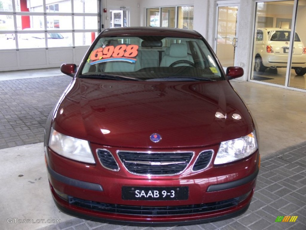 2003 9-3 Linear Sport Sedan - Merlot Red Metallic / Grey photo #8