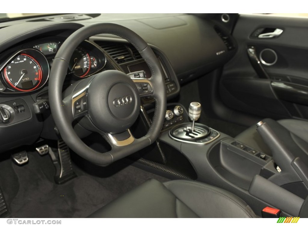 Black Fine Nappa Leather Interior 2011 Audi R8 Spyder 5.2 FSI quattro Photo #59876063