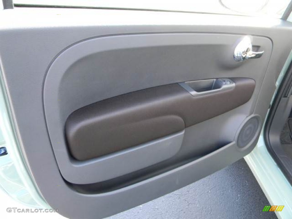 2012 Fiat 500 Pop Tessuto Marrone/Avorio (Brown/Ivory) Door Panel Photo #59878586