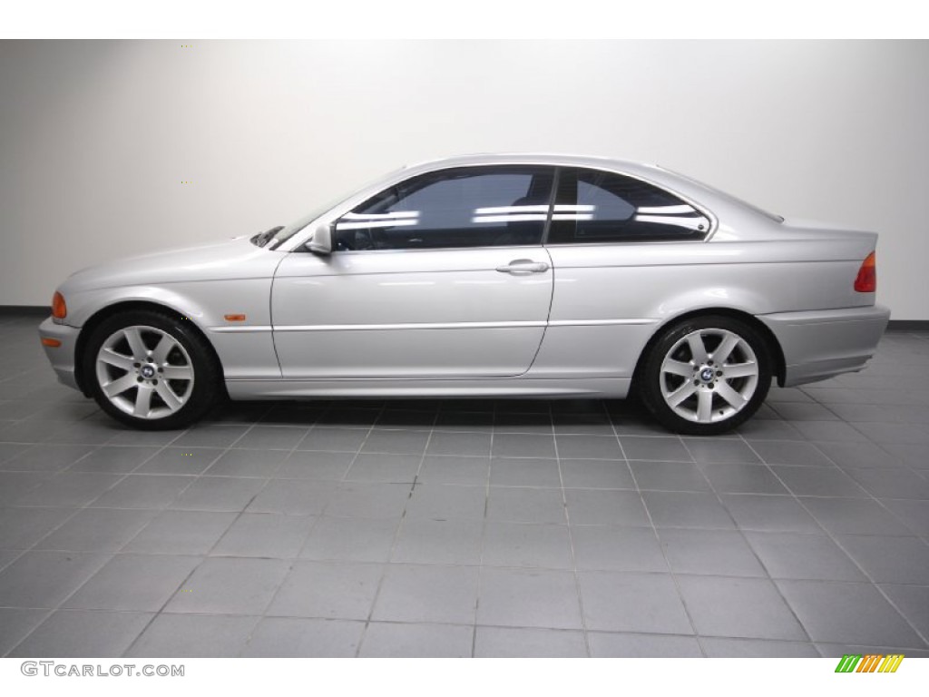 2001 3 Series 325i Coupe - Titanium Silver Metallic / Black photo #2