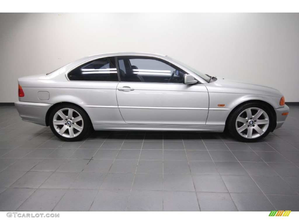 2001 3 Series 325i Coupe - Titanium Silver Metallic / Black photo #7