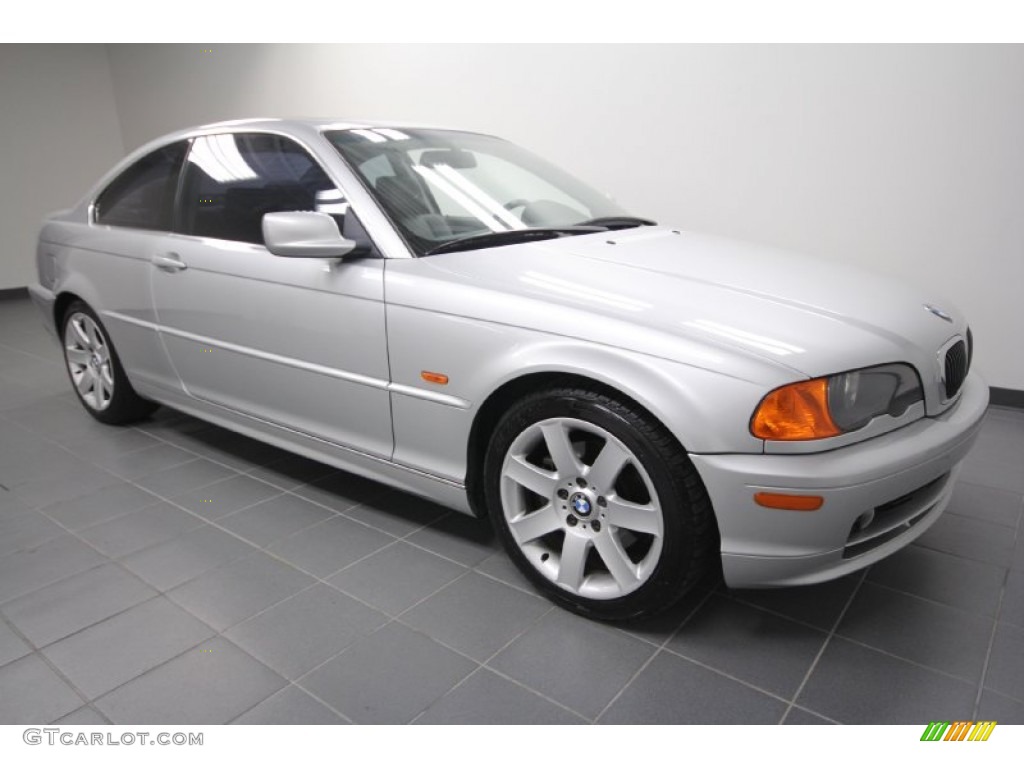 2001 3 Series 325i Coupe - Titanium Silver Metallic / Black photo #8