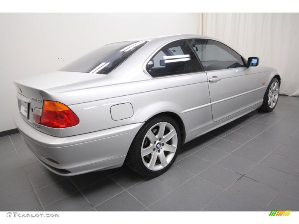 2001 3 Series 325i Coupe - Titanium Silver Metallic / Black photo #12