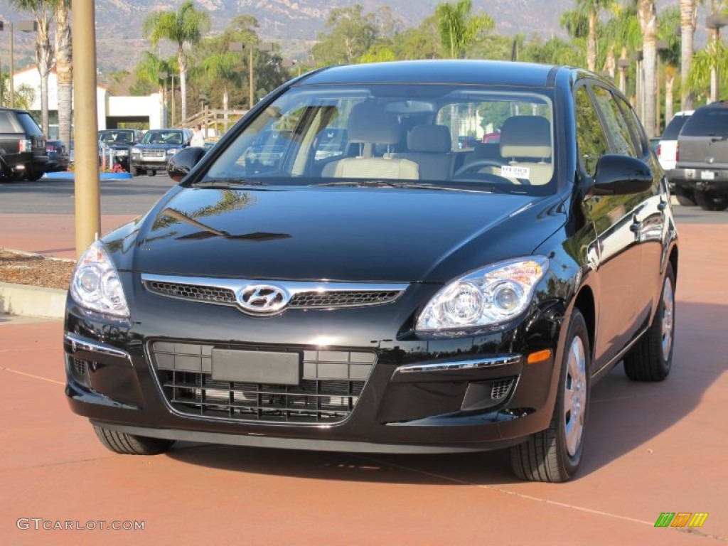 2012 Elantra GLS Touring - Midnight Black / Beige photo #1